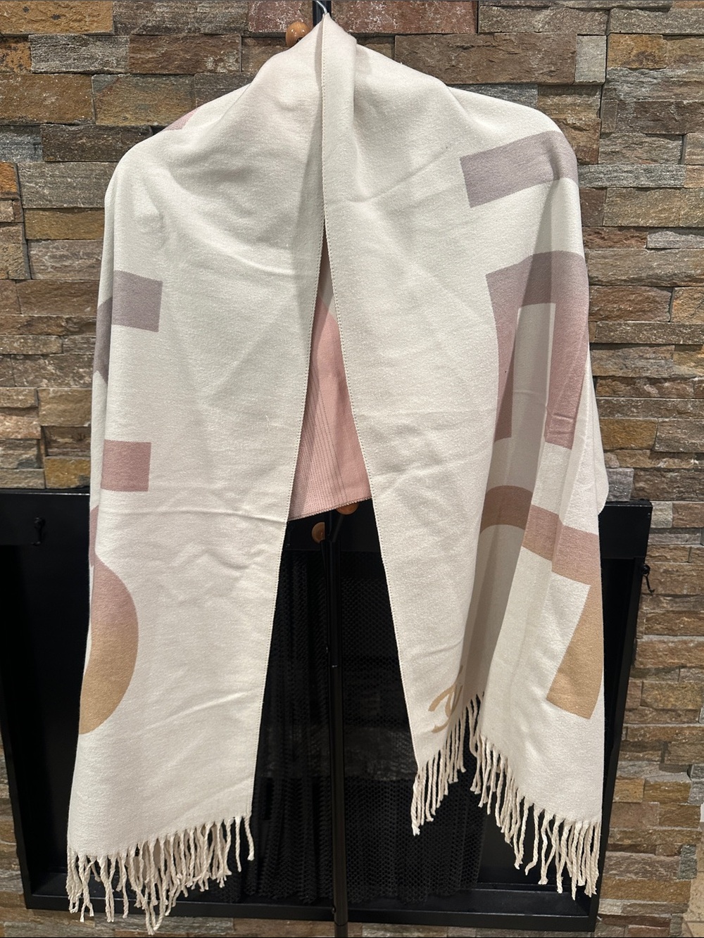 Cream Fringe women’s scarf